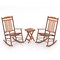 3-piece Outdoor Poplar Wood Rocking Bistro Set - 14" x 14" x 18" (L x W x H)